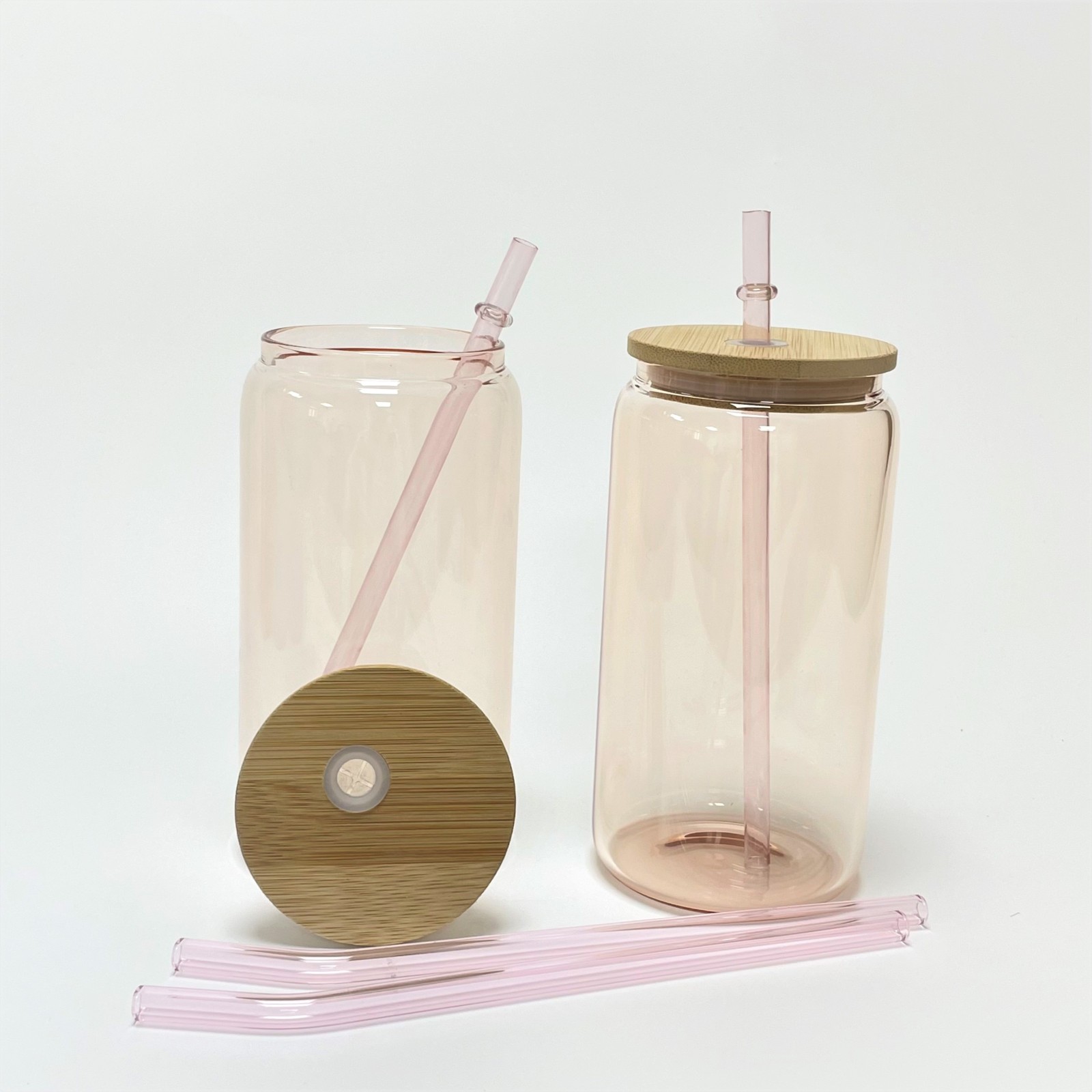 Wealthysub China warehouse sublimation 12oz&16oz clear pink glass can